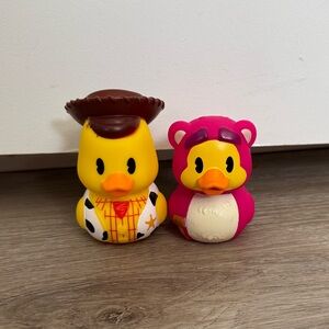 Disney Toy Story Woody & Lotso Rubber Duck Bath Toy Set NWOT